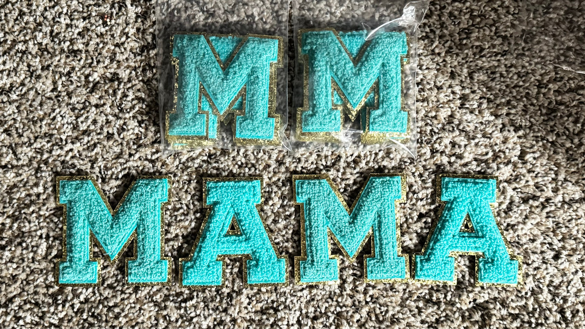 Blue Chenille MAMA