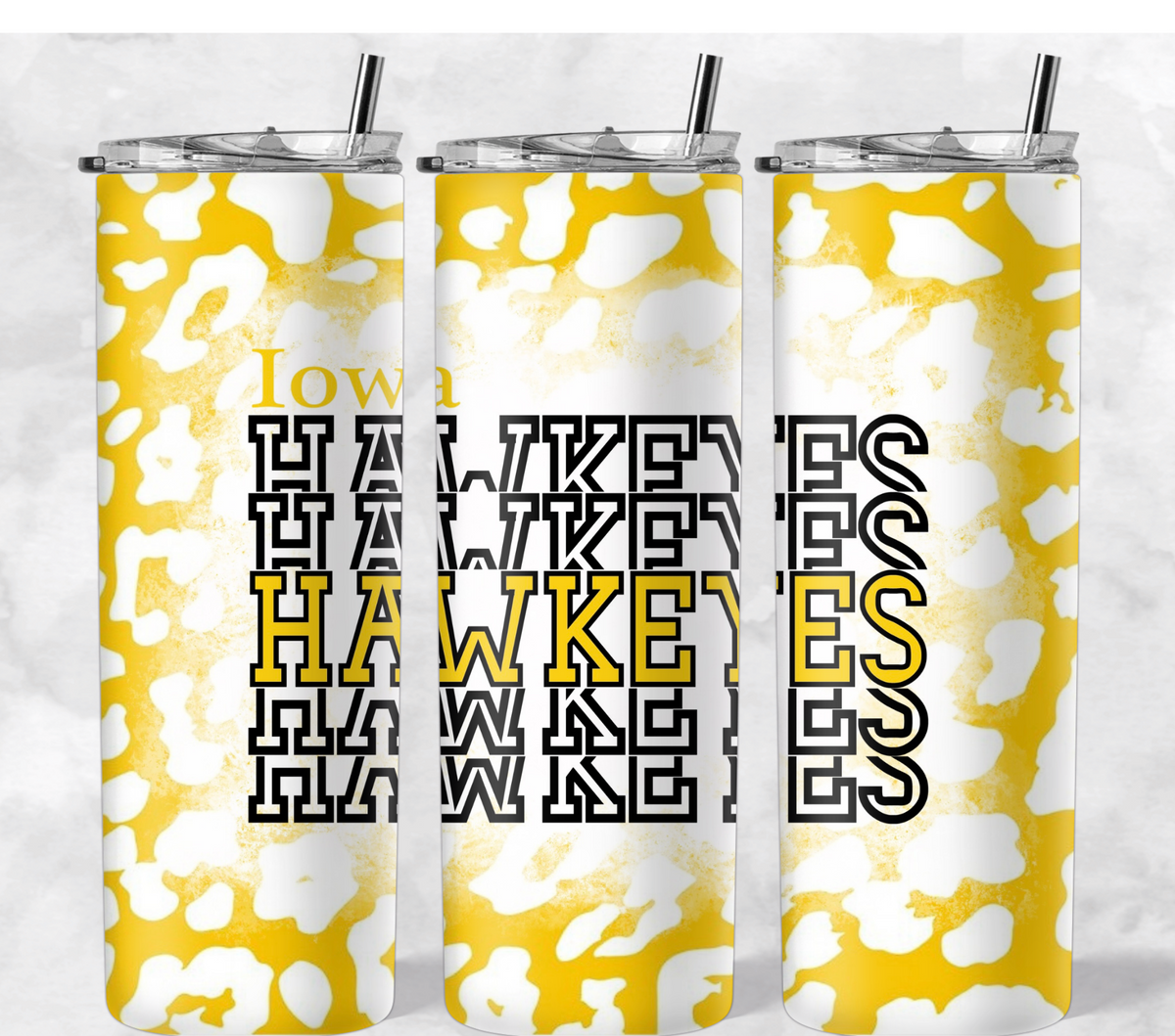 Hawkeye Stacked Yellow White