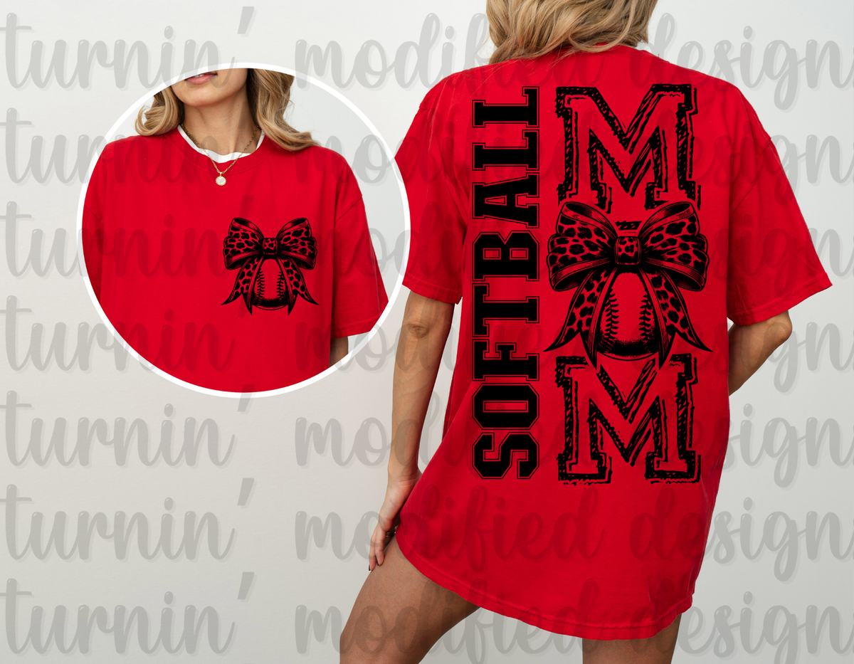 Softball Mom W/ Bow