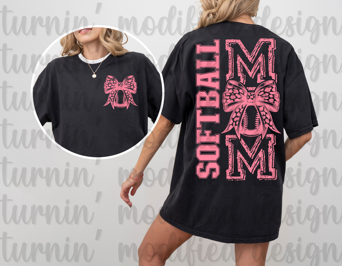 Softball Mom W/ Bow