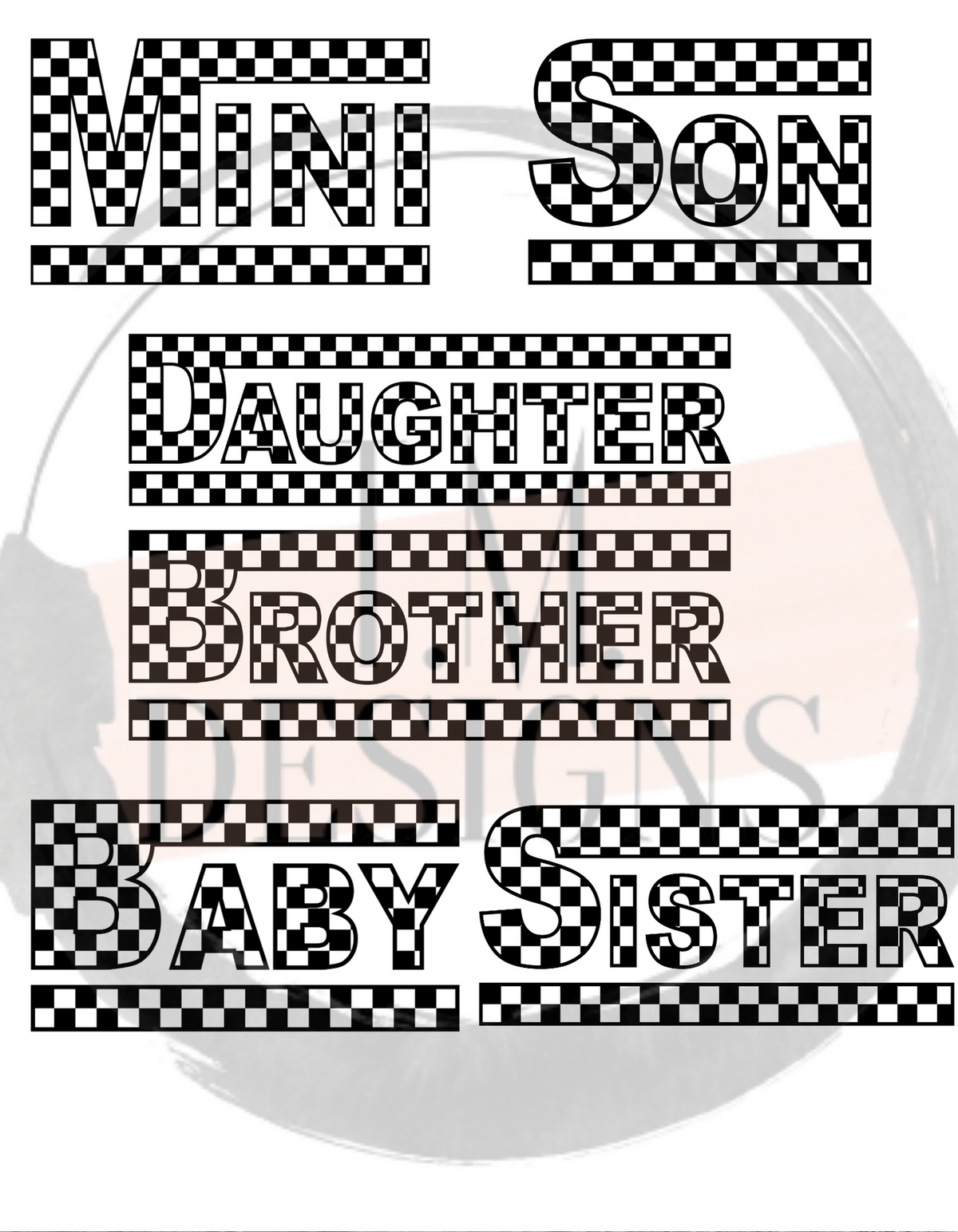 Checkered Van Name Kids