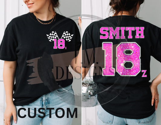 Custom Faux Embroidered Last Name