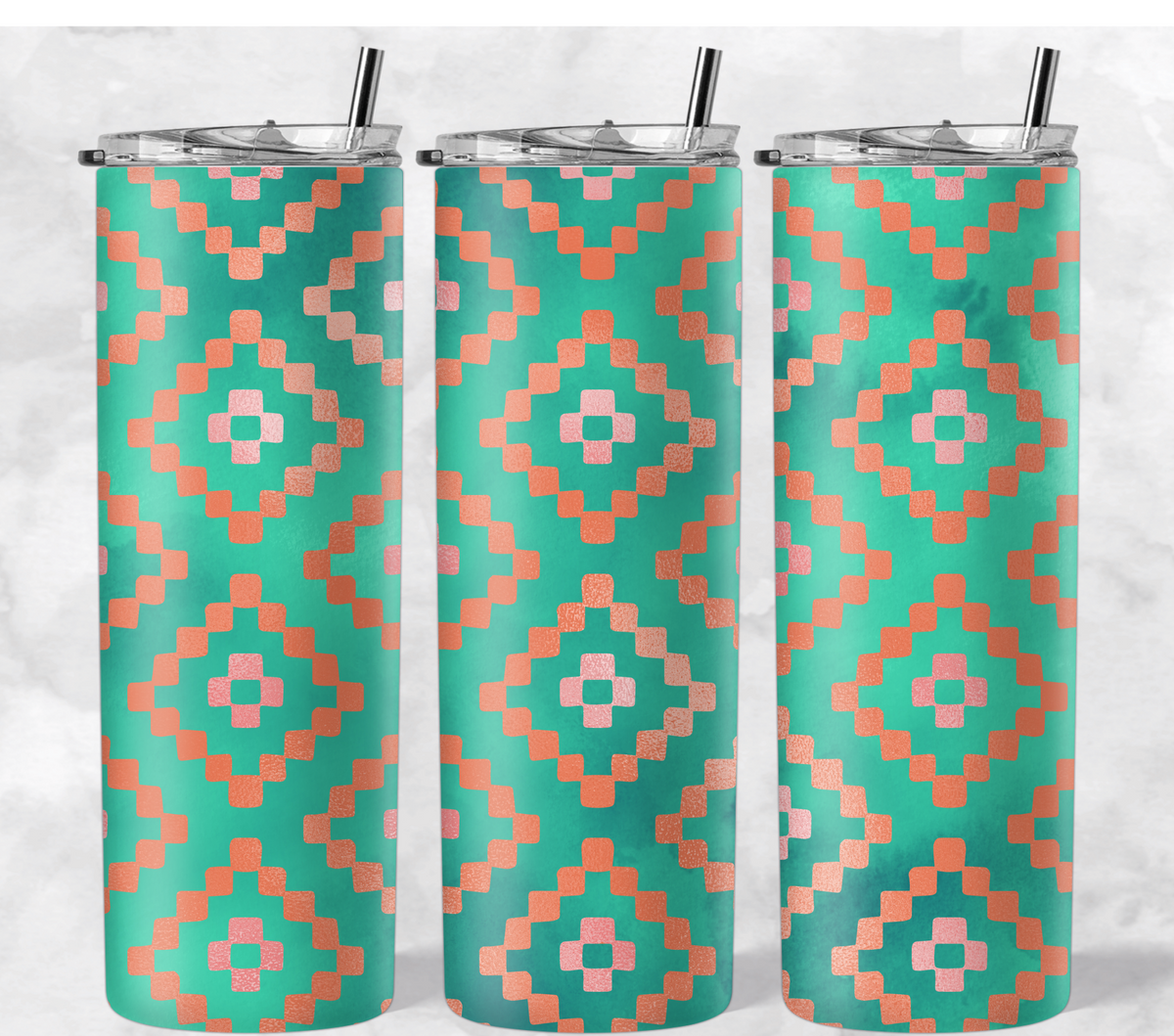 Rose Gold and Teal