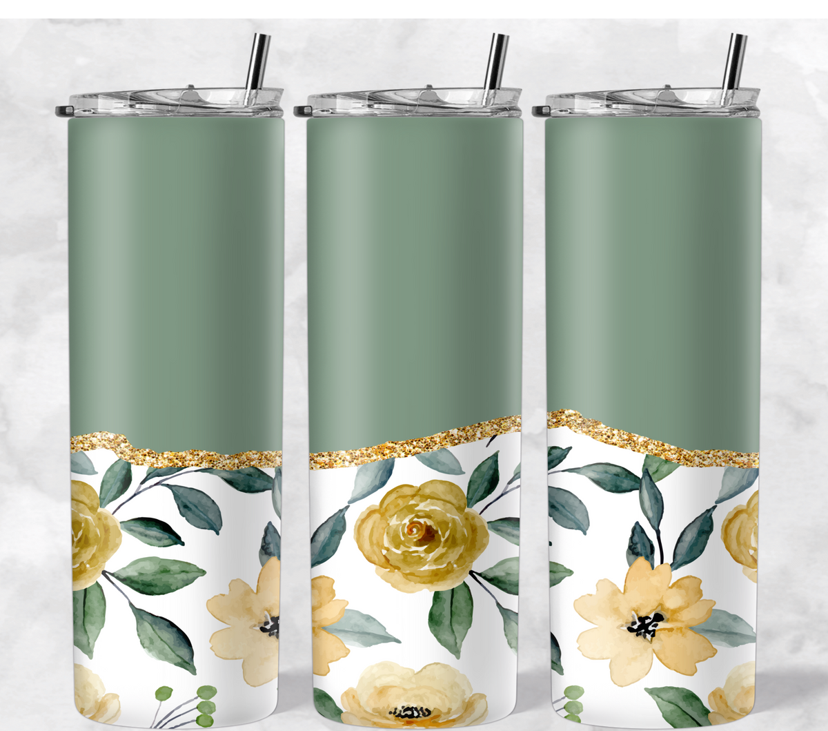 Green Half Floral