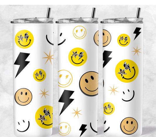 Smiley Face W/ Lightning Bolt