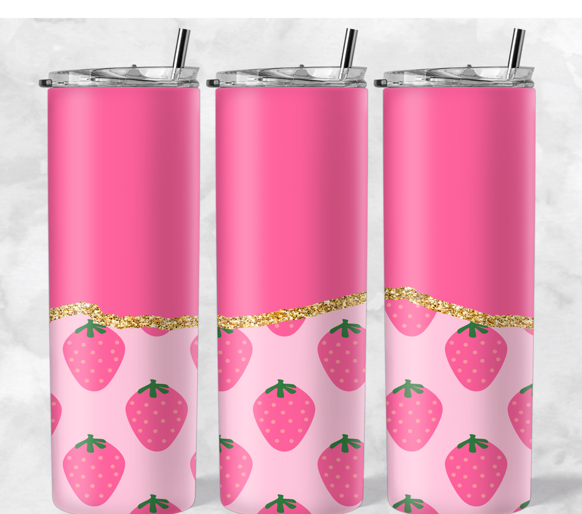 Pink Half Strawberry