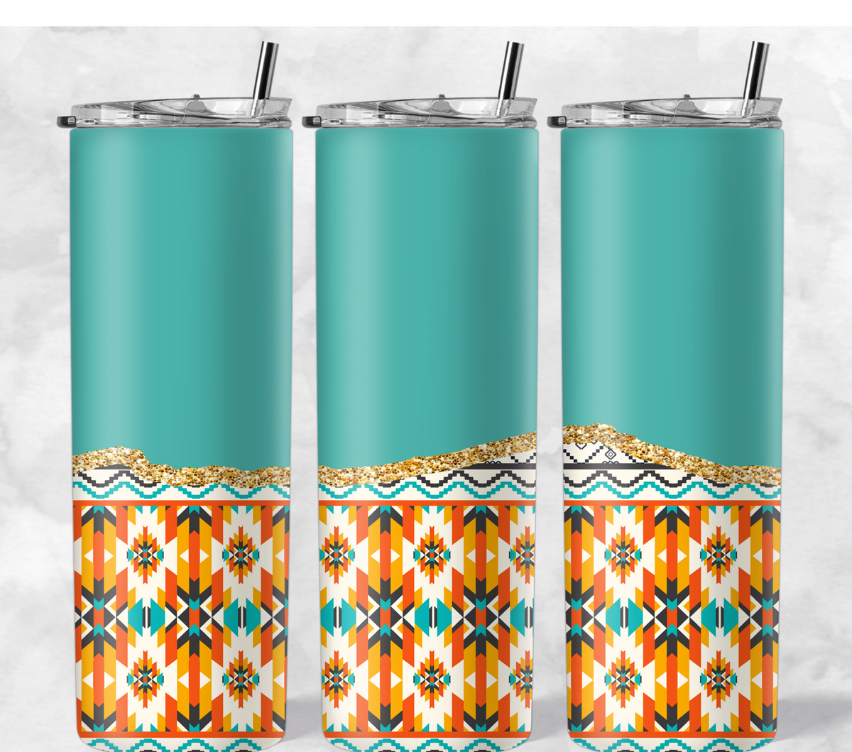 Turquoise Aztec Half