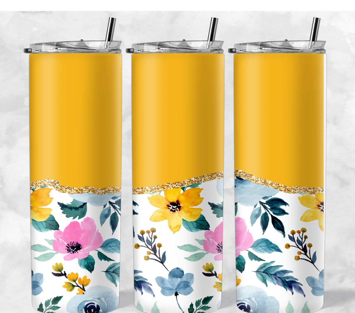 Yellow Half Floral