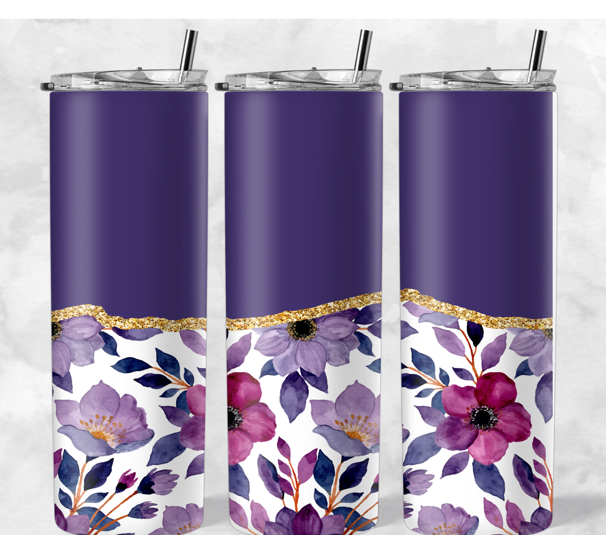 Purple Half Floral