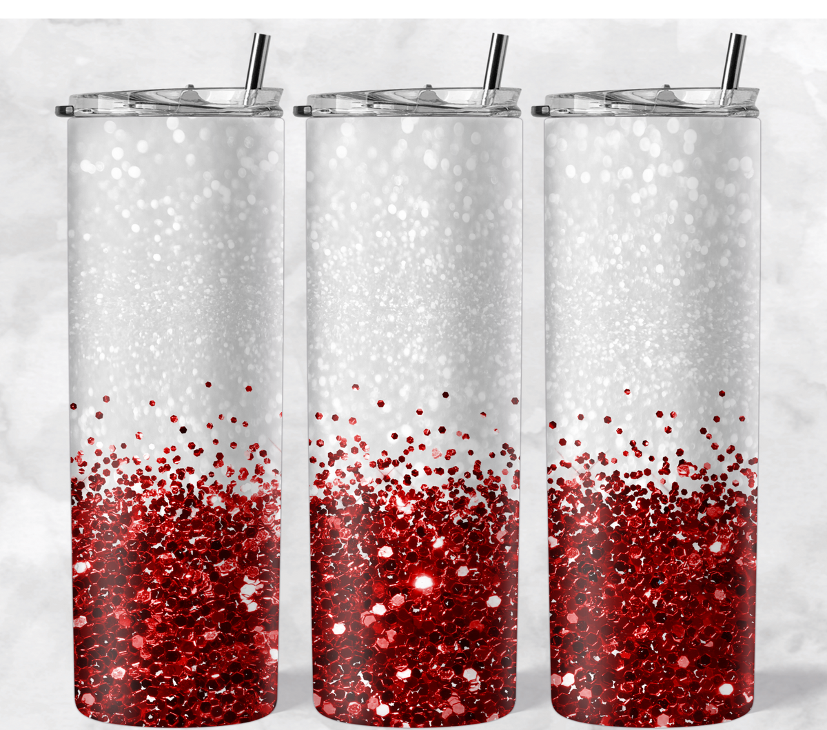 White and Red Glitter